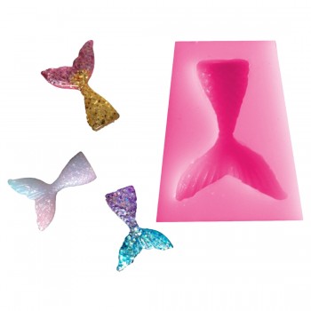 NEW Mermaid Tail Fondant Cake Moulds Silicone Mold Cake Decorating Baking Tools Handmade Soap Mold Fish Fork tail