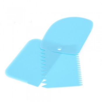 3 Pcs Plastic Dough Cake Fondant Scraper Cake Decorating Baking Pastry Tools Plain Smooth Jagged Edge Spatula Cutters
