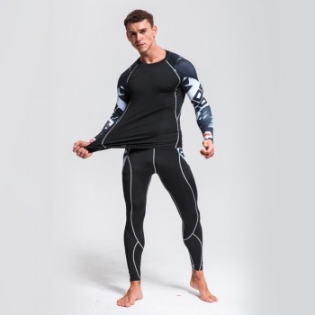 Winter Thermal Mens Underwear T-shirts Leggings Men Clothing Thermal Underwear Rashgard Male Compression Tracksuit Men Brands