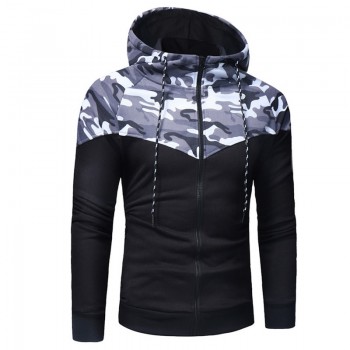 2018 New Camouflage Printed Men Set Causal Patchwork Jacket Men 2Pcs Tracksuit Sportswear Hoodies Sweatshirt Pants Jogger Suit