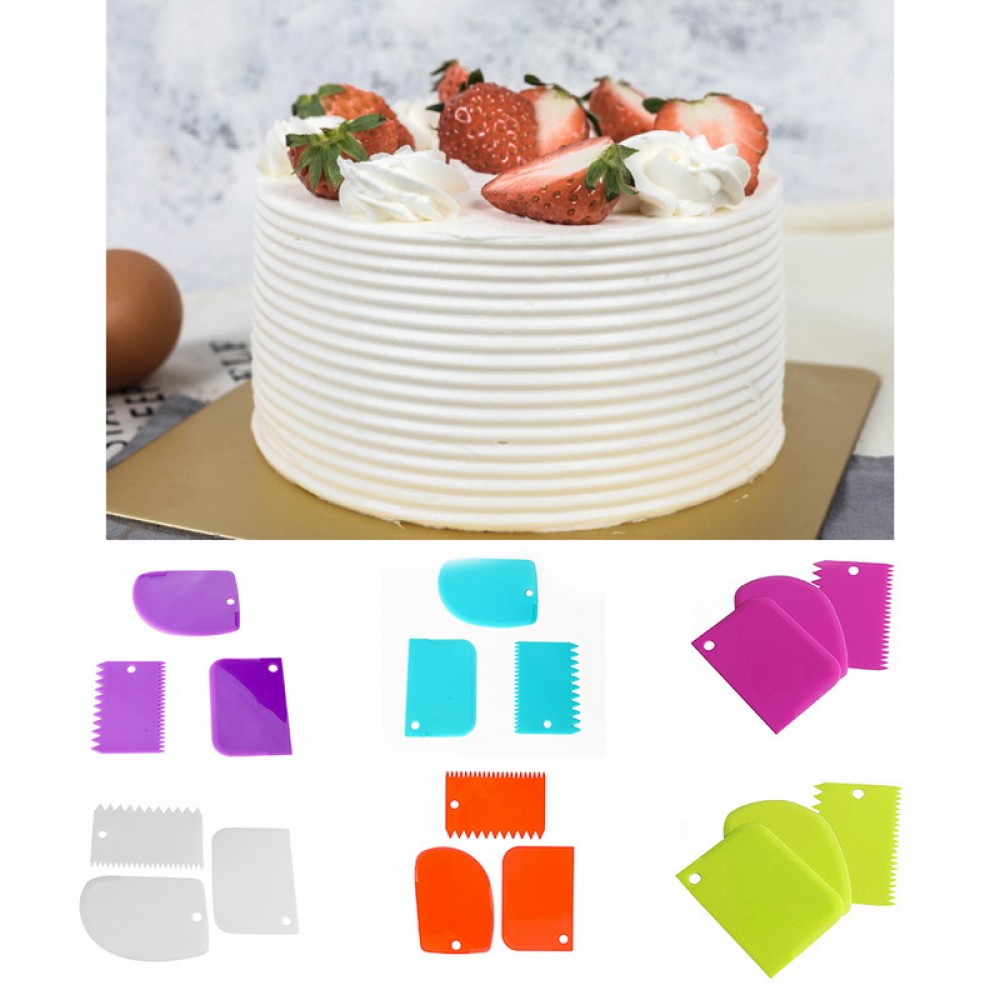HIFUAR 3PCs/set Plastic Scraper Cake Smoother Edge Side High Quality Decorating Baking Spatulas Tools Fondant pastry cutters