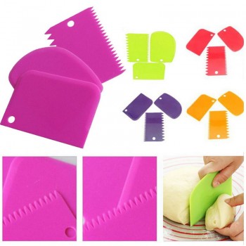 HIFUAR 3PCs/set Plastic Scraper Cake Smoother Edge Side High Quality Decorating Baking Spatulas Tools Fondant pastry cutters