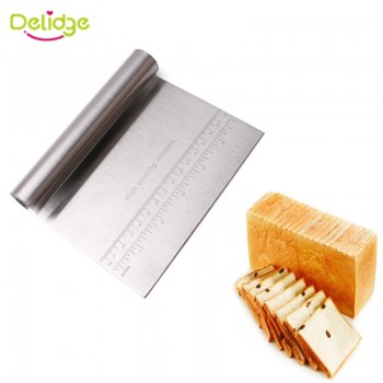Delidge 1pc Stainless Steel Pizza Dough Scraper Cutter Baking Pastry Spatulas Fondant Cake Decoration Tools Kitchen Accessories
