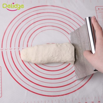 Delidge 1pc Stainless Steel Pizza Dough Scraper Cutter Baking Pastry Spatulas Fondant Cake Decoration Tools Kitchen Accessories