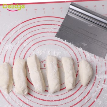 Delidge 1pc Stainless Steel Pizza Dough Scraper Cutter Baking Pastry Spatulas Fondant Cake Decoration Tools Kitchen Accessories