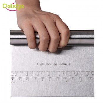 Delidge 1pc Stainless Steel Pizza Dough Scraper Cutter Baking Pastry Spatulas Fondant Cake Decoration Tools Kitchen Accessories