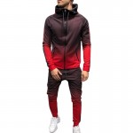 Puimentiua Zipper Tracksuit Men Set Sporting 2 Pieces Sweatsuit Men Clothes Printed Hooded Hoodies Jacket Pants Track Suits Male