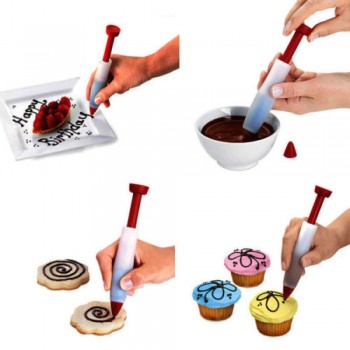 Silicone Food Writing Pen Chocolate Decorating tools Cake Mold Cream cup,cookie Icing Piping Pastry Nozzles kitchen accessories