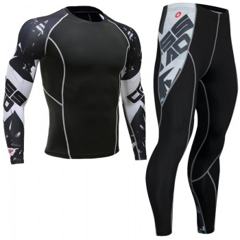 Top quality new thermal underwear mens underwear sets compression fleece sweat quick-drying thermal underwear mens clothing