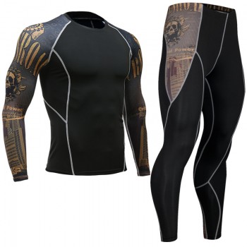 Top quality new thermal underwear mens underwear sets compression fleece sweat quick-drying thermal underwear mens clothing