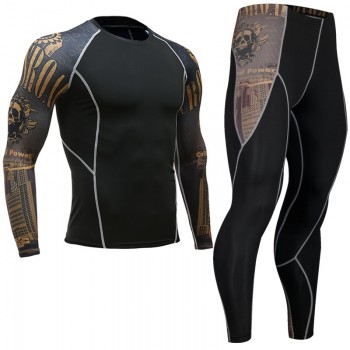 Top quality new thermal underwear mens underwear sets compression fleece sweat quick-drying thermal underwear mens clothing
