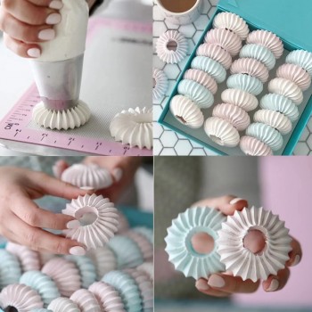 SHENHONG Sulta Ne Ring Cookies Mold Icing Piping Nozzles Sultan tube Stainless Steel Russian Cake Pastry Tips Dessert Decorators