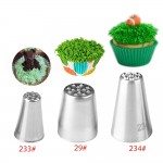1Pc or 3pcs/set Grass Cream Icing Nozzles Stainless Steel Pastry Decor Cupcake Head Cake Decorating Tip Piping Pastry Cupcake