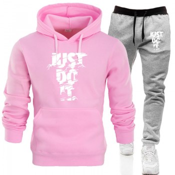 2019 New Hoodies Men Two Piece jacket+ joggers sweatpants Winter thermal Sweatshirts Suit Male chandal hombre jogging homme