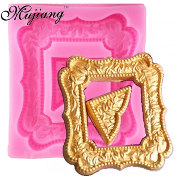 DIY Mirror Fondant Cake Decorating Tools Frame  Cupcake Chocolate Wedding Cake Border Silicone Molds Kitchen Baking Moulds