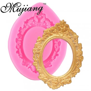 DIY Mirror Fondant Cake Decorating Tools Frame  Cupcake Chocolate Wedding Cake Border Silicone Molds Kitchen Baking Moulds