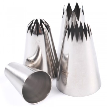 4 Pcs Large Icing Piping Nozzle Russian Pastry Tips Baking Tools Cakes Decoration Set Stainless Steel Nozzles Cupcake