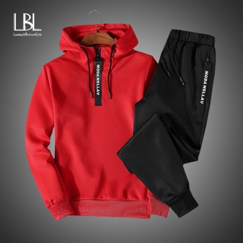 Men Clothing Set Sportswear 2018 Autumn New Hoodies Sweatshirts Sporting Sets Mens Tracksuits Two Piece Hoodies+Pants 2pcs Sets