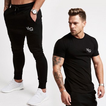 Brand 2018 Spring Summer Mens Fashion Sportswear VQ Shirt +Joggers Sets Clothes Track Tracksuits Male Plus Size Men Set Drop Sh