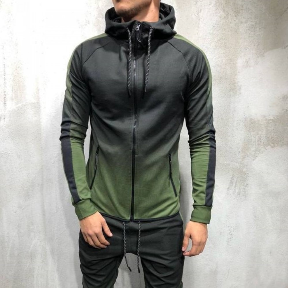 ZOGAA Mens Sportswear Two Piece Set Mens Casual Mens Tracksuit Training Sweat Suit M-3XL