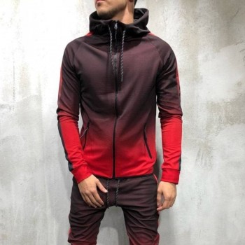 ZOGAA Mens Sportswear Two Piece Set Mens Casual Mens Tracksuit Training Sweat Suit M-3XL