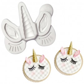 Unicorn Ear Eye Horn Silicone Mold Cupcake Decoration Fondant Mold DIY Party Cake Decorating Tool Candy Chocolate Gumpaste Mould