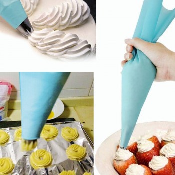 Pop 1pcs Confectionery Bag Silicone Icing Piping Cream Pastry Bag Nozzle DIY Cake Decorating Baking Decorating Tools