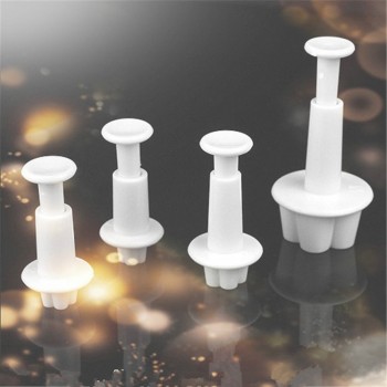4pcs cookie cutter Plum Blossom Spring Sugar Plunger Fondant Silicone mould Bakeware pastry utensil kitchen gadgets Cake Decor