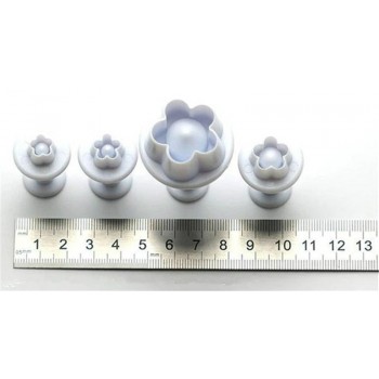 4pcs cookie cutter Plum Blossom Spring Sugar Plunger Fondant Silicone mould Bakeware pastry utensil kitchen gadgets Cake Decor