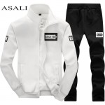 Mens Set 2PC Zipper Autumn Sportswear Casual Tracksuit Male 2018 Sweatshirt Jacket +Pans Suit Hoodies Moleton Masculino dropship
