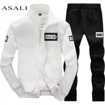 Mens Set 2PC Zipper Autumn Sportswear Casual Tracksuit Male 2018 Sweatshirt Jacket +Pans Suit Hoodies Moleton Masculino dropship