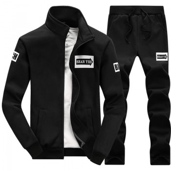 Mens Set 2PC Zipper Autumn Sportswear Casual Tracksuit Male 2018 Sweatshirt Jacket +Pans Suit Hoodies Moleton Masculino dropship