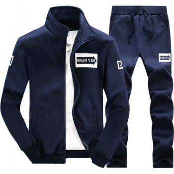 Mens Set 2PC Zipper Autumn Sportswear Casual Tracksuit Male 2018 Sweatshirt Jacket +Pans Suit Hoodies Moleton Masculino dropship