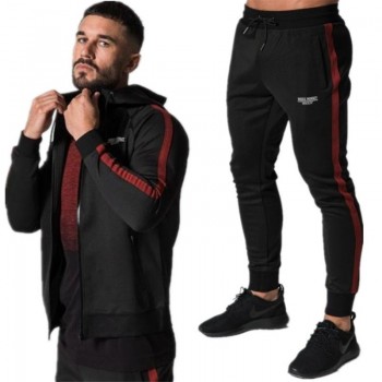 YEMEKE Winter Sport Suits Men Hoodies Sets M-2XL Fashion stitching Mens Gym Sportswear Running Jogging Suit Male Tracksuit