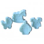 4Pcs Baby Type Plastic Baking Mold,Kitchen Biscuit Cookie Cutter Pastry,Plunger 3D Stamp Die Fondant Cake Decorating Tools
