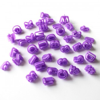 Hot 40 pcs/set DIY A-Z English Letter 0-9 Number Cookie Molds Plastic Figure Fondant Cake Cutter Cookie Baking Decorating
