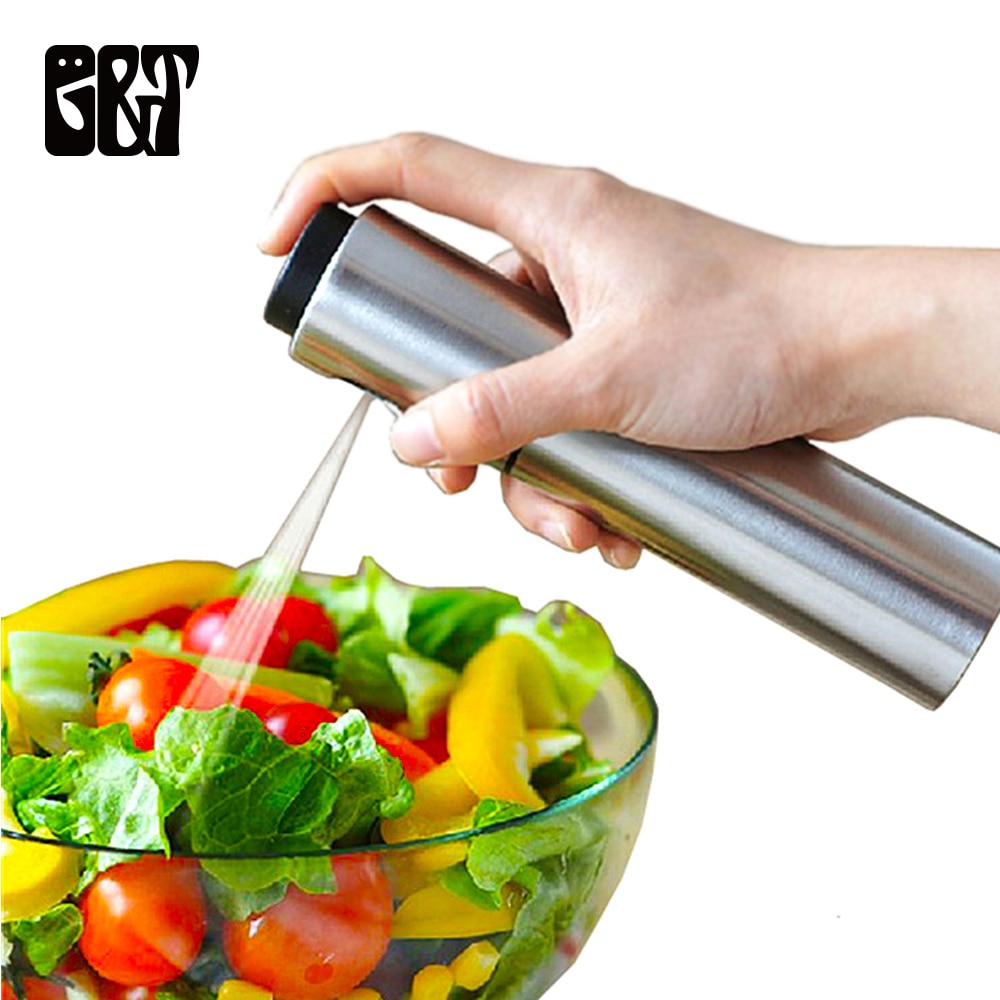 Stainless Steel Spray Bottles Refillable Oil Vinegar Mist Spraying Bottle Water Pump Gravy Boats Grill BBQ Sprayer Kitchen Tools