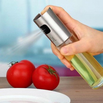 Stainless Steel Oil Spray Bottle Barbecue Water Vinegar Sprayer fuel Injector Glass Pot for Kitchen Tools Accessories