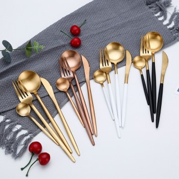 Hot Sale Dinner Set Cutlery Knives Forks Spoons Wester Kitchen Dinnerware Stainless Steel Home Party Tableware Set Dropshipping