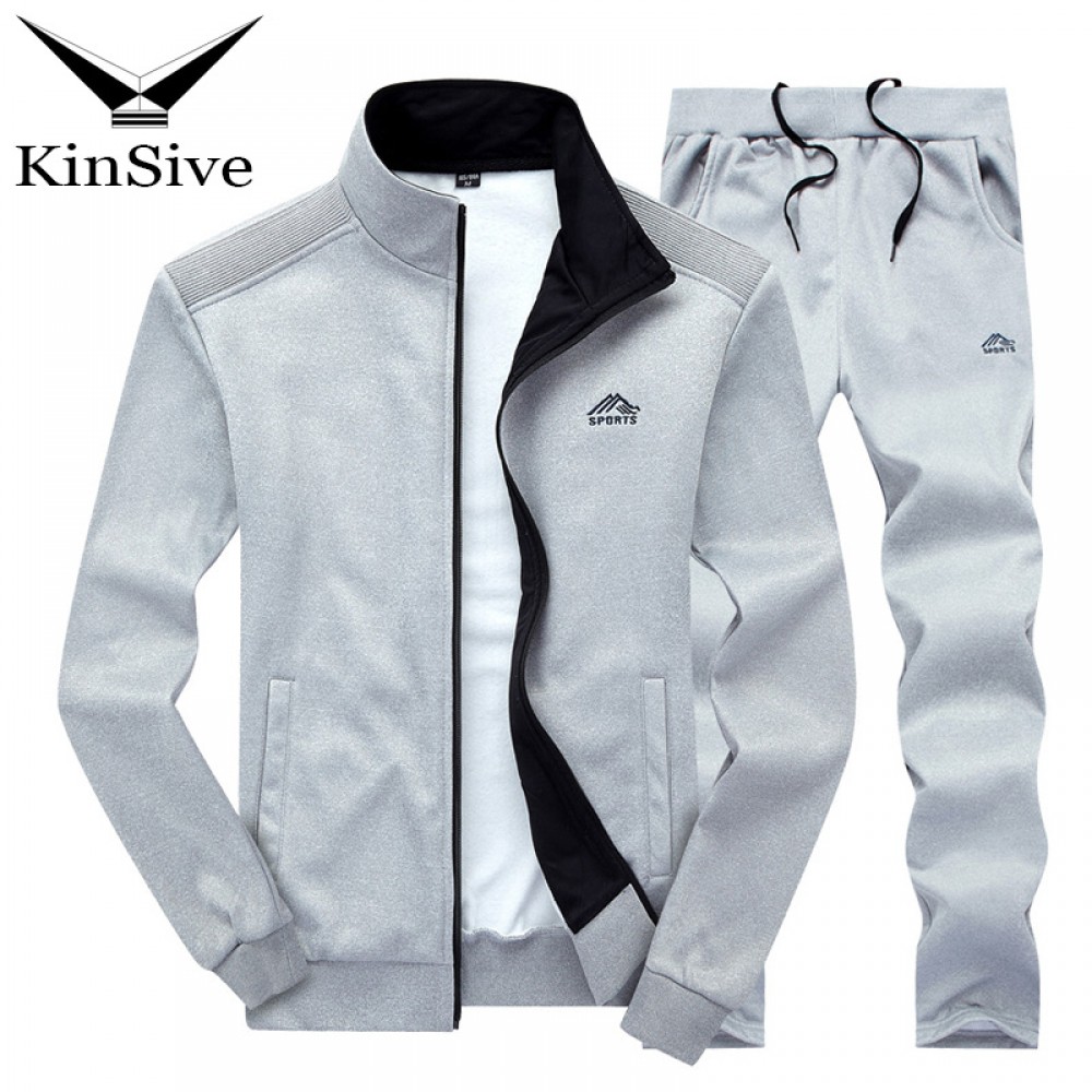 Tracksuit Men 2018 Spring Autumn Sweatshirt Zipper Hoodies Jacket and Pants Two Piece Sweat Set Casual Man Sweatpants Track Suit
