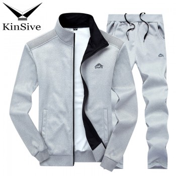Tracksuit Men 2018 Spring Autumn Sweatshirt Zipper Hoodies Jacket and Pants Two Piece Sweat Set Casual Man Sweatpants Track Suit