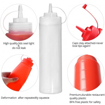 KONCO Squeeze Squirt Condiment Bottles with Twist On Cap Lids  Ketchup Mustard Mayo Hot Sauces Olive Oil Bottles Kitchen Gadget