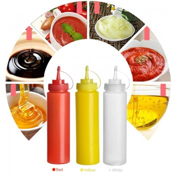 KONCO Squeeze Squirt Condiment Bottles with Twist On Cap Lids  Ketchup Mustard Mayo Hot Sauces Olive Oil Bottles Kitchen Gadget