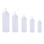 BBQ Ketchup Sauce Dispenser Bottles Olive Oil Dispensing Bottle Mayonnaise Squeeze Jar with Cap Safe Plastic White Kitchen Tools