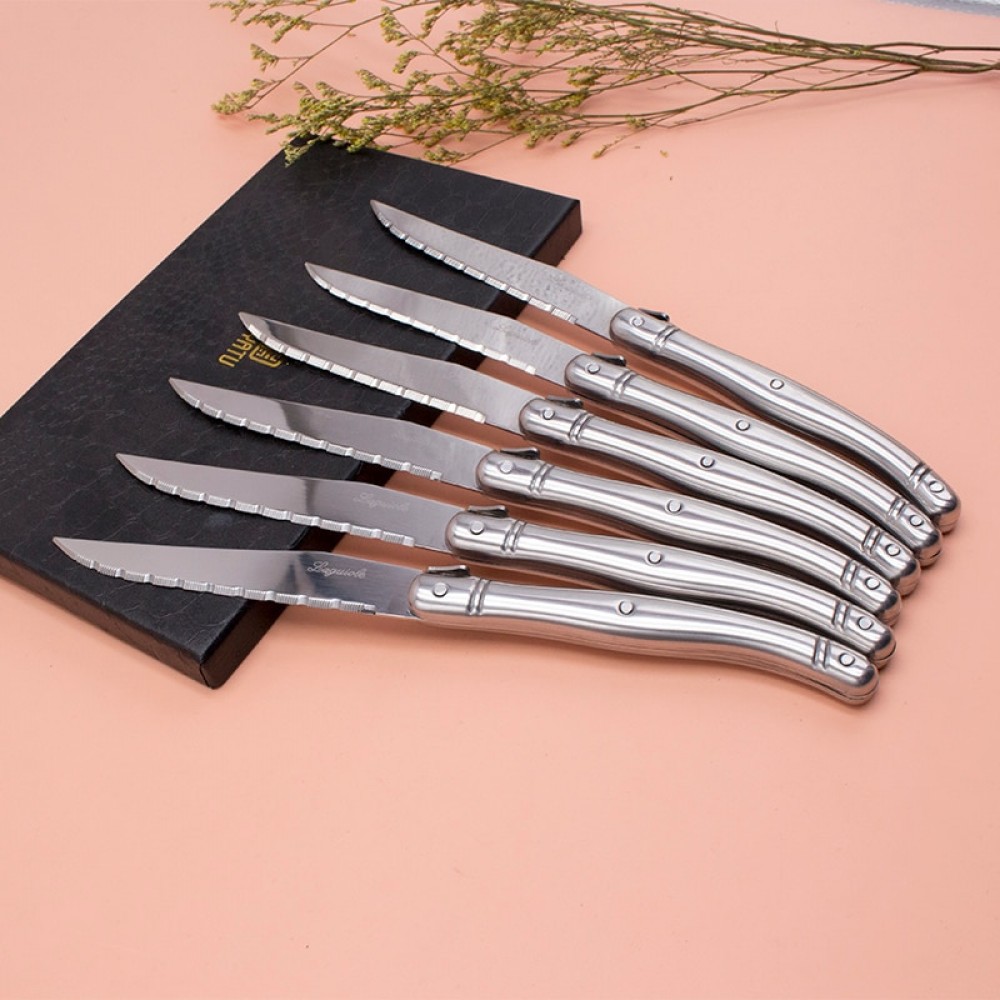 To encounter France 6pcs High quality laguiole stainless steel dinnerware/cutlery Steak Knife Set tableware set