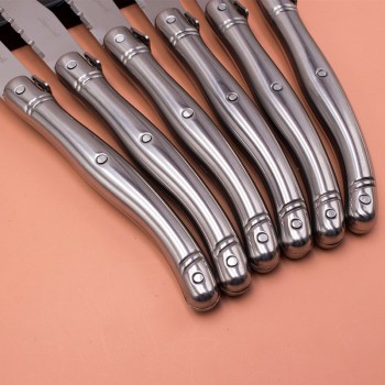 To encounter France 6pcs High quality laguiole stainless steel dinnerware/cutlery Steak Knife Set tableware set