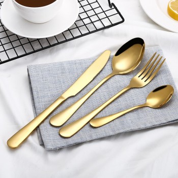 Wholesale Black Cutlery Set Stainless Steel Dinnerware Tableware Silverware Sets Dinner Knife and Fork Drop Shipping