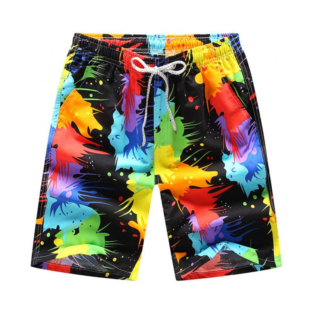 Mens Casual Quick-Drying Beach Pants Summer Pants Knee Length Pants