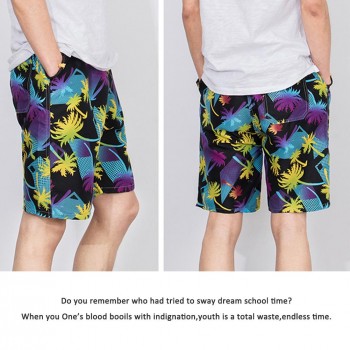 Mens Casual Quick-Drying Beach Pants Summer Pants Knee Length Pants