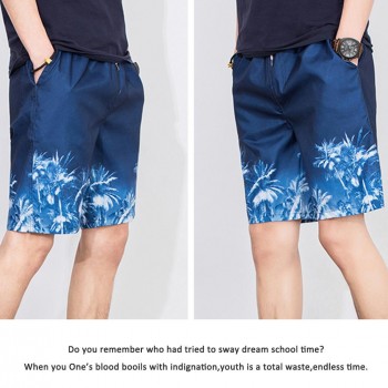 Mens Casual Quick-Drying Beach Pants Summer Pants Knee Length Pants